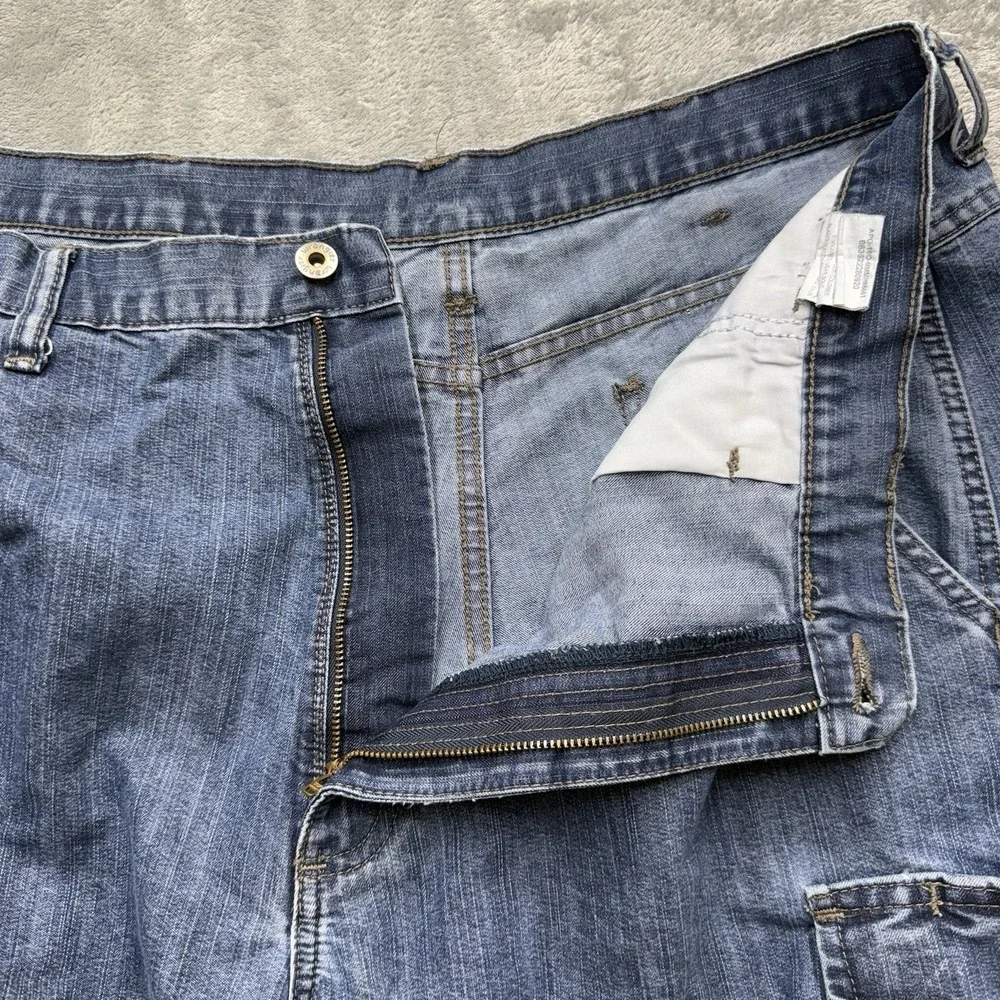 Wrangler Denim Cargo Shorts Mens 38 Y2K Blue Jean Utility Workwear Denim Skater